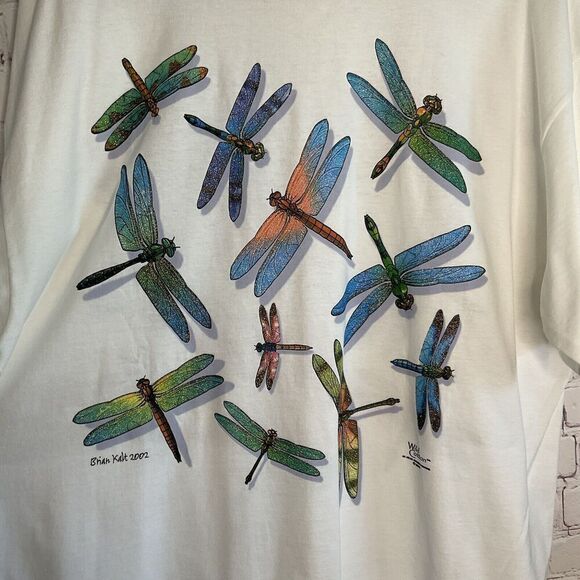 Vtg Anvil Dragon‎ Fly Art Wild Cotton Screen Printing T-shirt 2002 Size XL - Picture 4 of 10